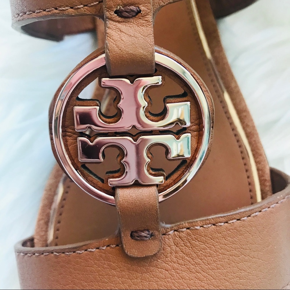 NEW TORY BURCH METAL MILLER LEATHER SANDALS - Picture 9 of 12